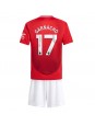 Manchester United Alejandro Garnacho #17 Hjemmedraktsett Barn 2024-25 Korte ermer (+ bukser)